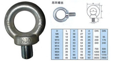 不锈钢316吊环螺栓